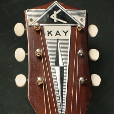 Kay N-4 acoustic archtop Early 1960's Ice Tea burst flame - Signed by Steppenwolf frontman John Kay image 7