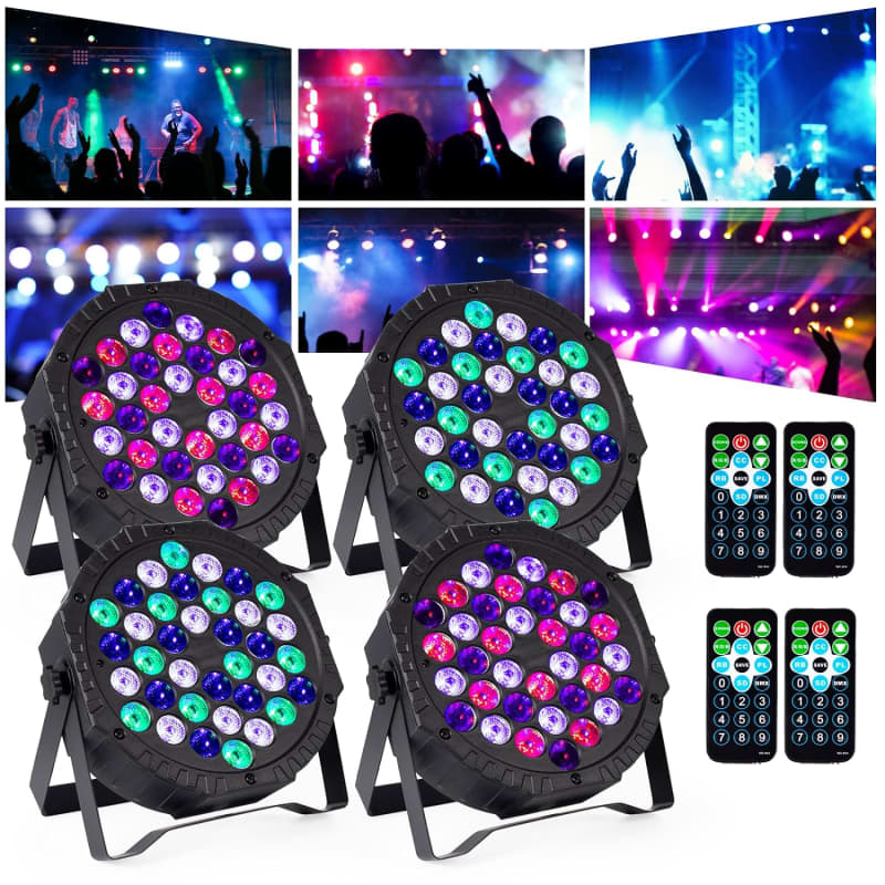 Stage Lights Dj Lighting 12 Led Rgb Mini Par Light Remote Control Sound  Activated Uplights For Indoor Party Wedding Birthday Christmas Holiday  Music Show Dance Stage Lighting