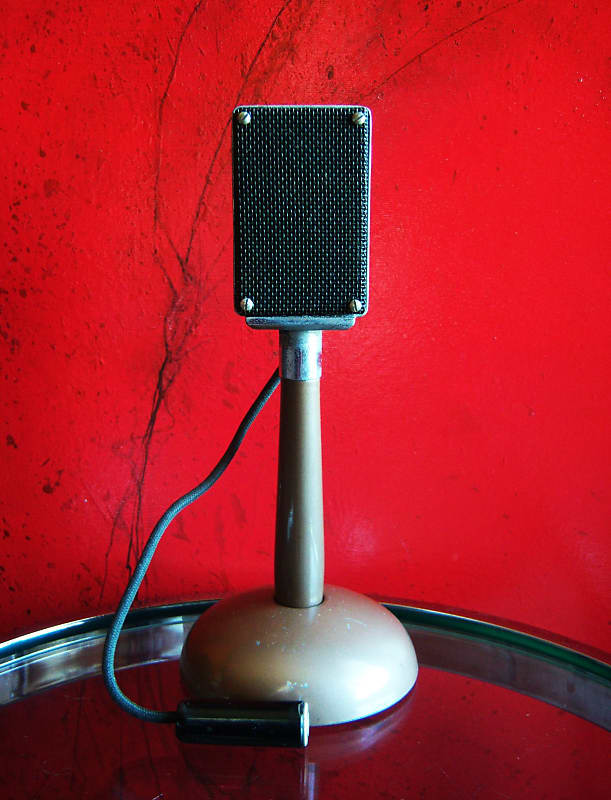 Vintage RARE 1930's Shure Brothers "G" / 701A crystal microphone with cable and Shure S34A detachable stand 55 55S 737A image 1