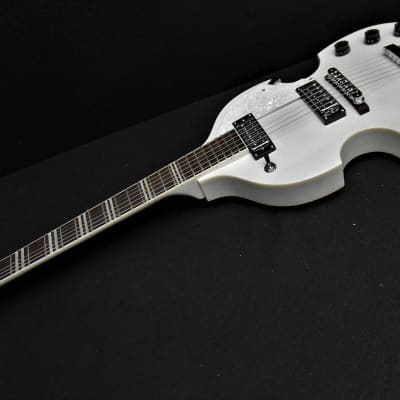 Hofner HI-459-PE PW Beatle 6 String Electric Guitar Pearl White Violin Body Shape image 2