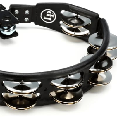 Latin Percussion LP160 Cyclops Mountable Tambourine  Bundle with Latin Percussion LP204AN Black Beauty Cowbell image 1