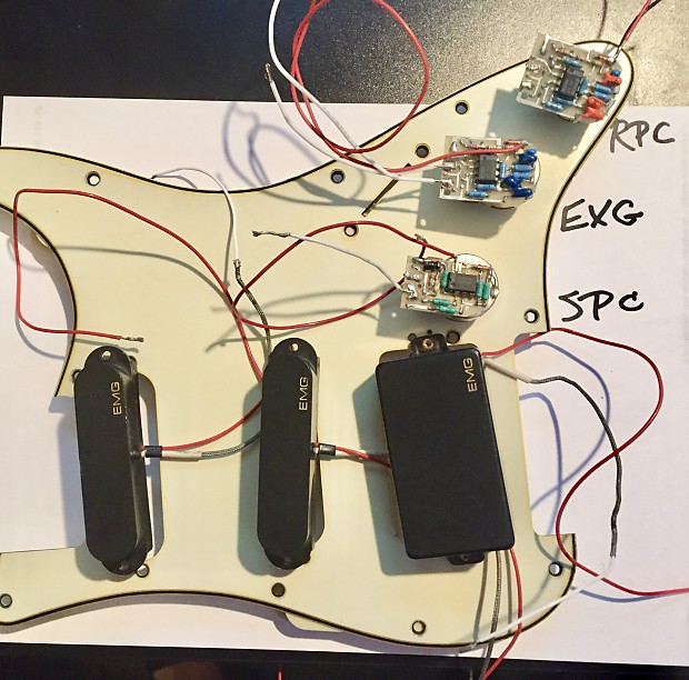 EMG 85 SA SA - black + SPC, EXG, RPC , switch, jack + all drawings, diagrams to wire up - mid 1980's image 1