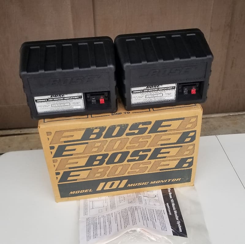 Bose 101 Music Monitor Speakers, 1990's, Black Matte, Indoor / Outdoor NIB