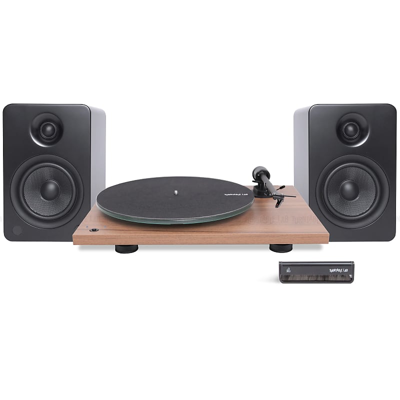 Pro-Ject: T1 Phono SB / Kanto YU6 / Turntable Package Walnut Turntable / Matte Black Speakers  			