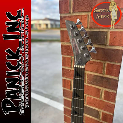 Panick Inc Custom Shop Surprise Attack 5 String Custom Bass 2023 - Hand-painted Custom Relic Bunker Grey Bomber Finish image 7