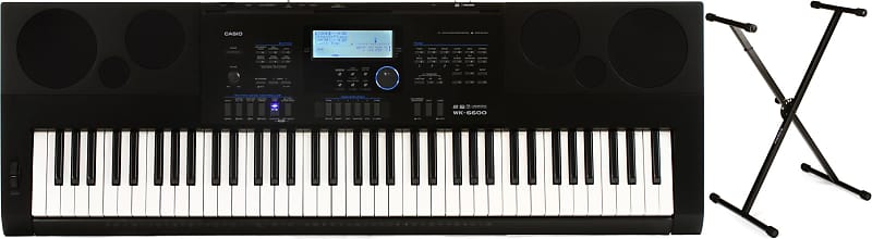 Casio WK-6600 76-key Portable Arranger  Bundle with On-Stage Stands KS7190 Classic Single-X Stand image 1