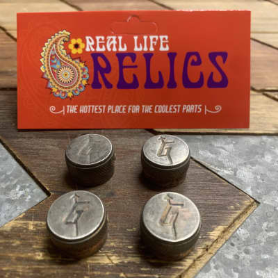 Real Life Relics Gretsch Aged Nickel Electromatic G Knobs (Set of 4) for sale