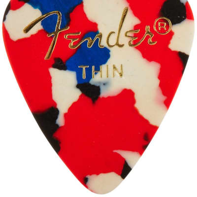 Fender 351 Classic Celluloid Guitar Picks - CONFETTI - THIN - 144-Pack (1 Gross) image 3