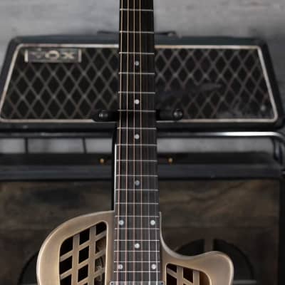 National T-14 Tricone Cutaway, Antique Brass, Slimline Pickup with National Deluxe Hardshell Case image 4
