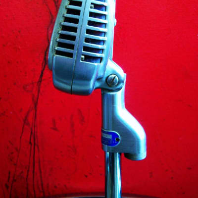 Vintage 1940's Shure 737A crystal super cardioid microphone / retro mod dynamic Satin Chrome w period cable 55 55S 708A # 2 image 9