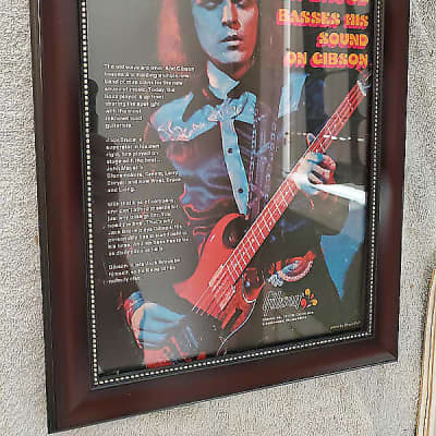 1973 Gibson Color Promotional Ad Framed Jack Bruce EB-3 Bass Original for sale