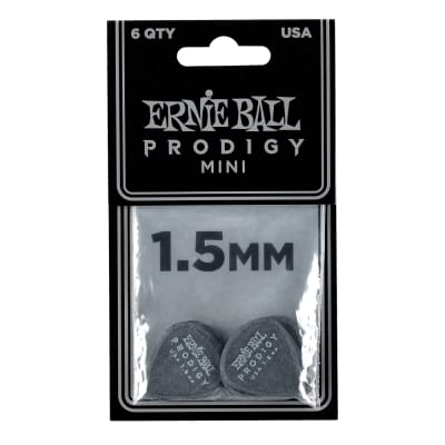 Ernie Ball 9200 Prodigy Mini Delrin Electric Guitar Picks, Black, 1.5mm (6-Pack) image 2