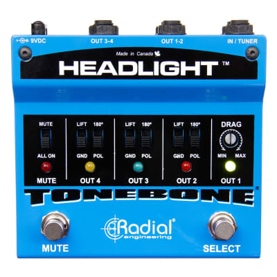 Radial Tonebone Headlight Four-Output Guitar Amp Selector image 1