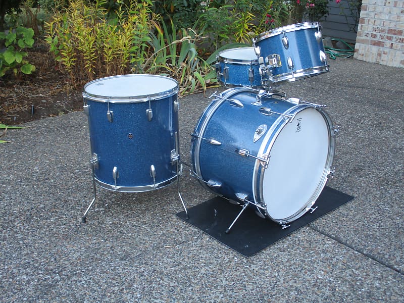 Made In Japan Vintage Four-Piece Drum Kit, 1960s, Classic Blue