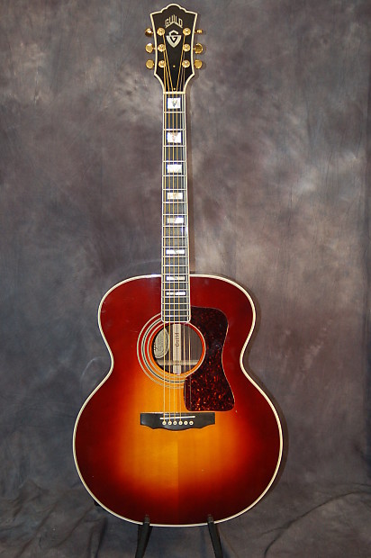 Guild JF55-sb Jumbo Acoustic Guitar Original Hardshell Case 1993 Sunburst image 1