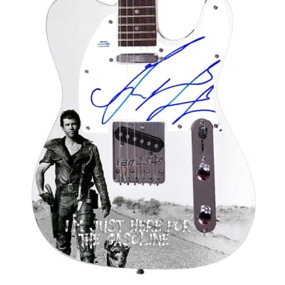 Mel Gibson Autographed Mad Max Custom Graphics Photo Guitar ACOA image 2