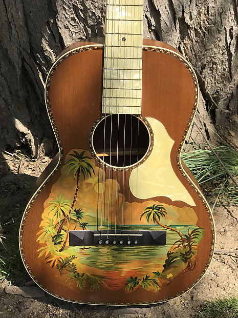 1920s Stromberg-Voisinet (Kay) Hawaiian Themed Parlor Guitar - Very Cool! image 1