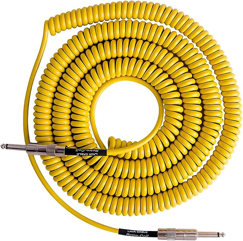 Lava Cable Retro Coil 20 Foot Instrument Cable Straight to Straight Yellow (LCRCY) 2020 image 1