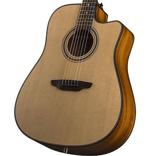 Luna Art Recorder All Solid Wood Dreadnought Cutaway 6-String