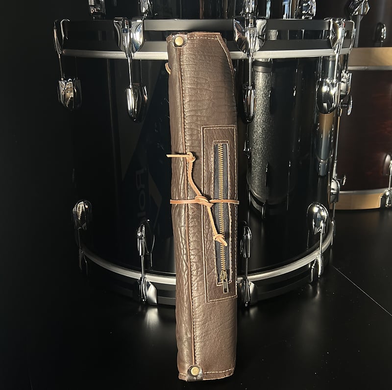 Bentley's Drum Shop Handmade Leather Large Stick Bag  in Alligator Brown image 1