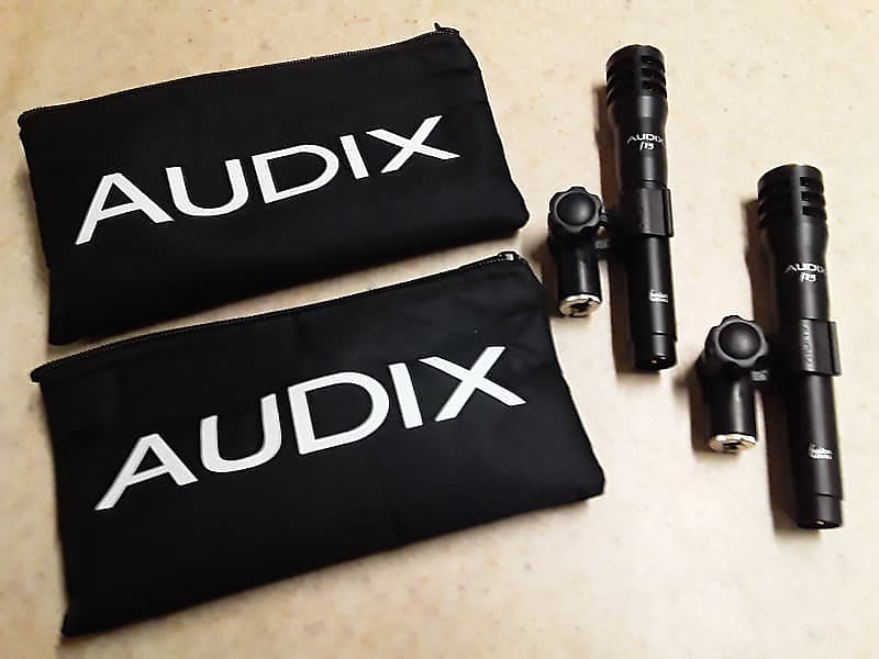 *Last Pair* Set of Matching Audix Condenser Mic's with Storage Bags, Stand Clips & Stickers Included image 1