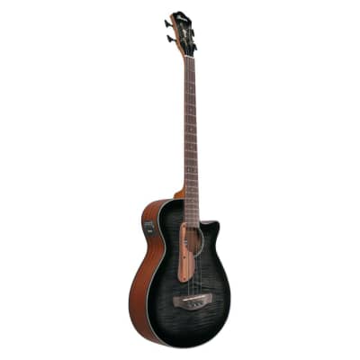 Ibanez AEGB25E 4-String Right-Handed Electric Bass Guitar with Nyatoh and Maple Neck and Walnut Fingerboard (Transparent Black Burst High Gloss) image 3