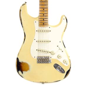 Fender Custom Shop 1957 Stratocaster Heavy Relic Aged Vintage White Over 2-Color Sunburst (Serial #82425) image 12