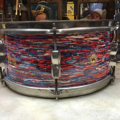 Ludwig WLF 6.5”x14” Snare Drum 1950’s Red Psychedelic Mod Fade image 4