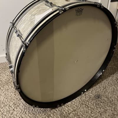 Ludwig 10" x 26" Scotch Marching Bass Drum 60s - White Marine Pearl image 5
