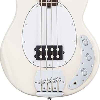 Sterling StingRay Ray4 4-String Bass Guitar, Vintage Cream image 2