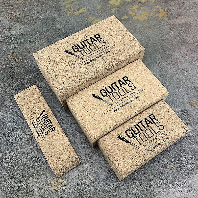 Guitar Tools International Flat Beveled Cork Sanding Block Reverb