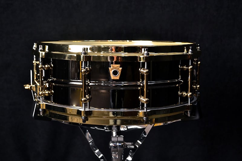 Ludwig LB416BT "Brass On Brass" Black Beauty 5x14" Snare Drum with Brass Hardware image 5