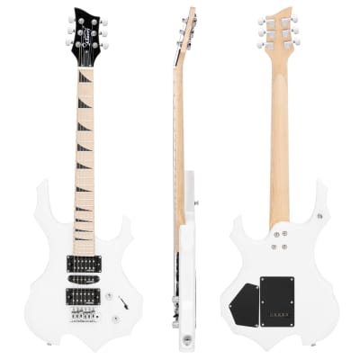 （Accept Offers）Glarry Burning Fire Style Ⅱ Upgrade 6 Strings Electric Guitar White image 7