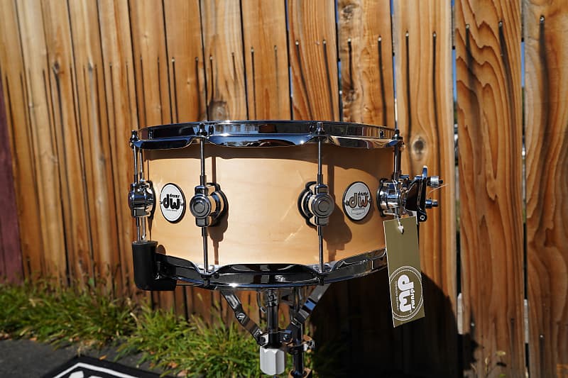 DW Design Series  - Natural Satin Lacquer - 6 x 14" Maple Snare Drum (2023) image 1