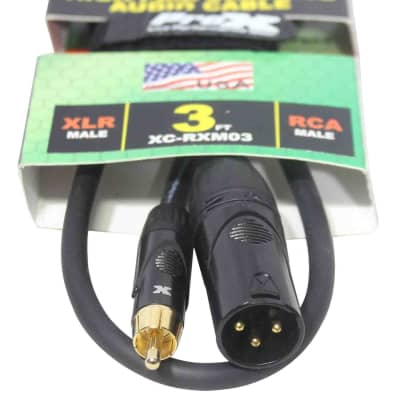 ProX XC-RXM50 50' Ft. High Performance XLR Male to RCA Male Unbalanced  Audio Cable