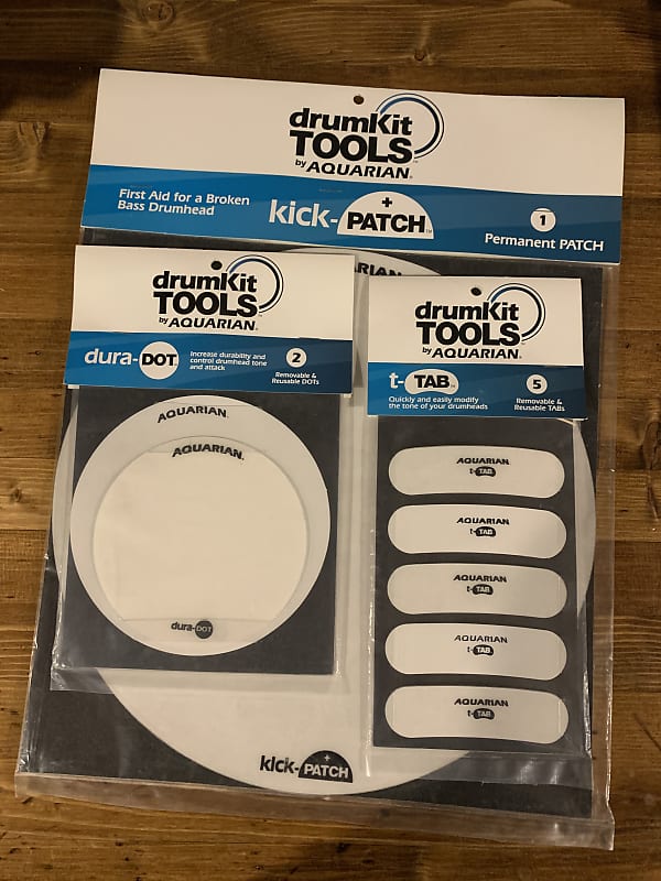 Aquarian Drum Kit Tools Pack (Kick Patch, DuraDots, TTab) Reverb