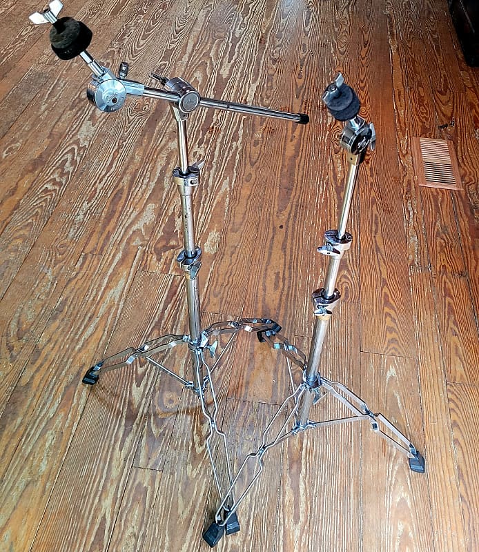 Pair Of Pearl Cymbal Stands Boom And Straight 1980s-'90s | Reverb