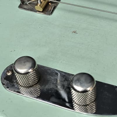 MyDream Partcaster Custom Built - Aged Sonic Blue T-Bass Matching Headstock image 7