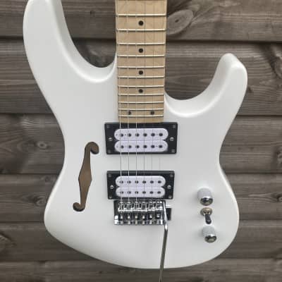 SX Electric Guitar Thinline Double Cutaway - White image 2