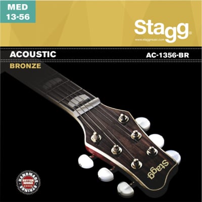 Stagg Bronze AC-1356-BR Medium Acoustic Guitar Strings 13-56 image 1