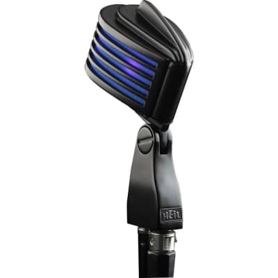 Heil Sound The Fin Vocal Microphone with LED Lights (Matte Black Body, Blue LEDs) Black / Blue image 1
