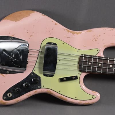 Fender Custom Shop Jazz Bass 1962 Heavy Relic Shell Pink | Reverb 