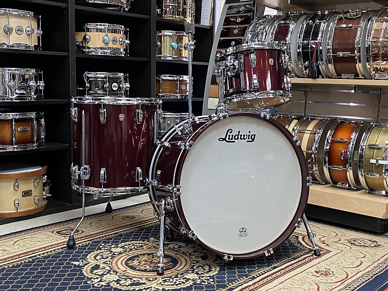 Ludwig Legacy Maple Drums 3pc Shell Pack in Burgundy Sparkle 14x22 16x16 9x13 image 1