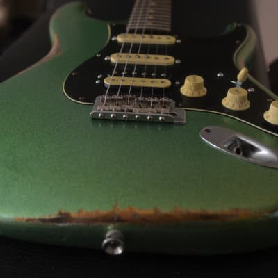 American Fender Stratocaster Relic Green Sparkle HSS image 22