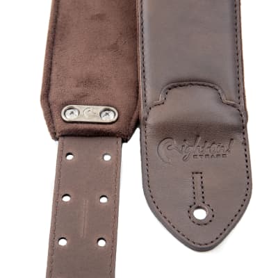 RightOn! Leathercraft Vintage Brown Guitar Strap image 4