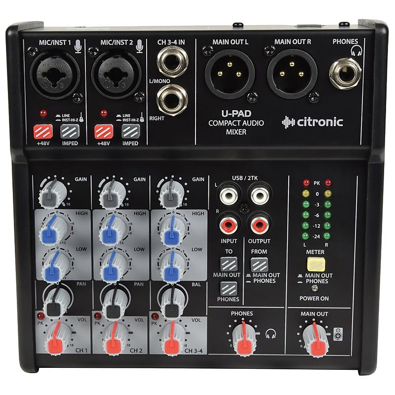 Citronic U-PAD Compact Mixer with USB Audio Interface