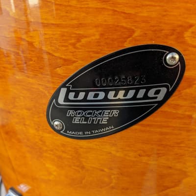NEW! Ludwig Rocker Elite Taiwan Made 10 x 12" Amber/Orange Lacquer Tom - Looks & Sounds Excellent! image 2