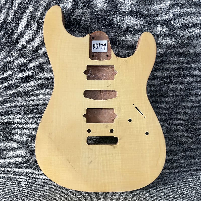 HSH Guitar Unfinished Body with Tiger Maple Top | Reverb