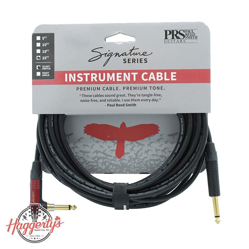 PRS 25ft Signature Instrument Cable Silent Straight/Right