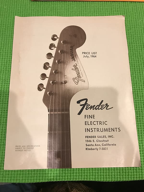 1964 Fender Price List
